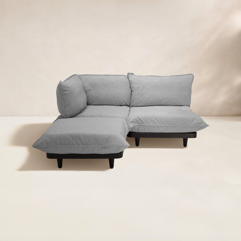 Siège de coin modulaire d'extérieur Paletti, Oléfine gris roche