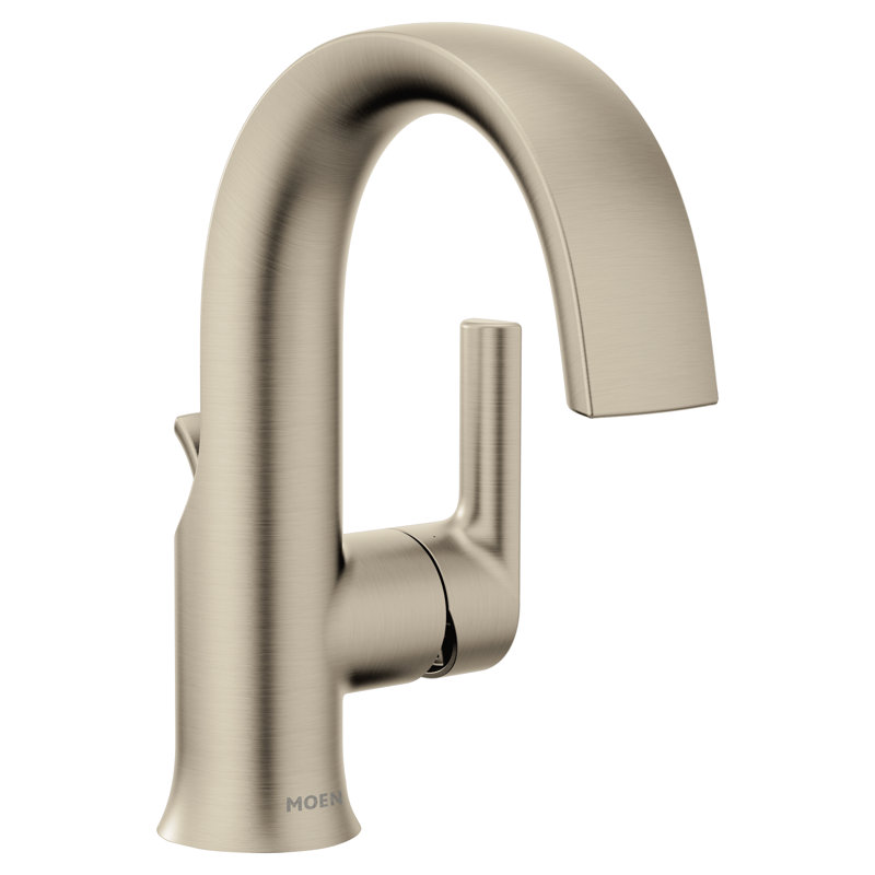 Doux Single Hole Bathroom Faucet with Drain Assembly, Brushed Nickel