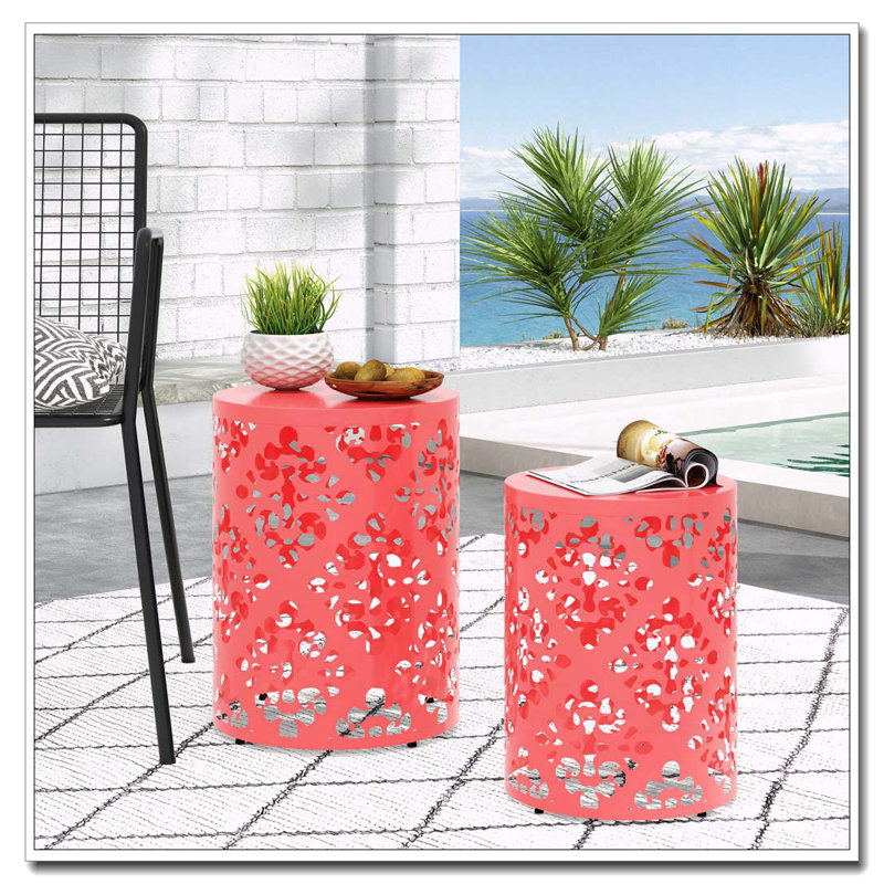 Outdoor Side Table, Coral, 2
