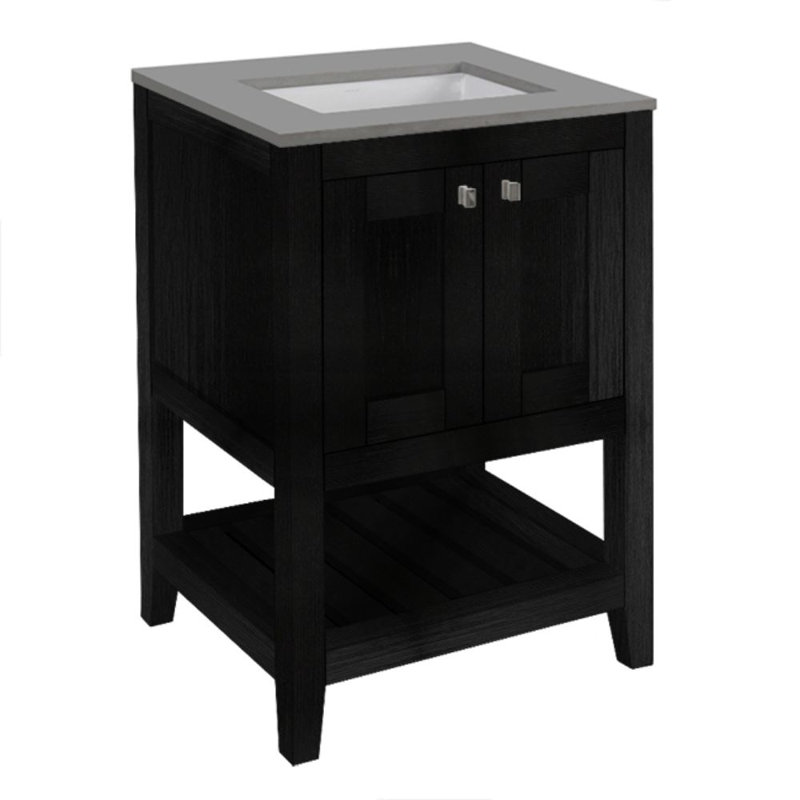 Stile 23.5'' W Single Bathroom Vanity Base, Matte Black