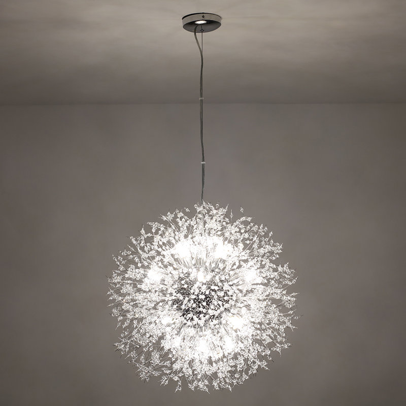 16-Light Crytal Sputnik Sphere Geometric Cluster Unique/Statement Chandelier, Chrome