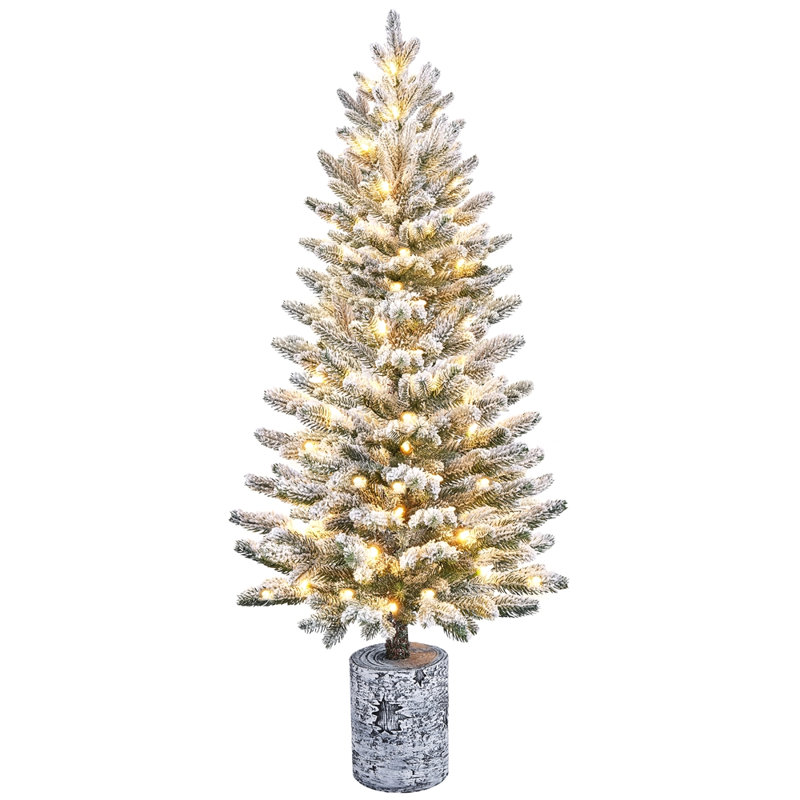 Lighted Artificial Fir Christmas Tree, 4ft H