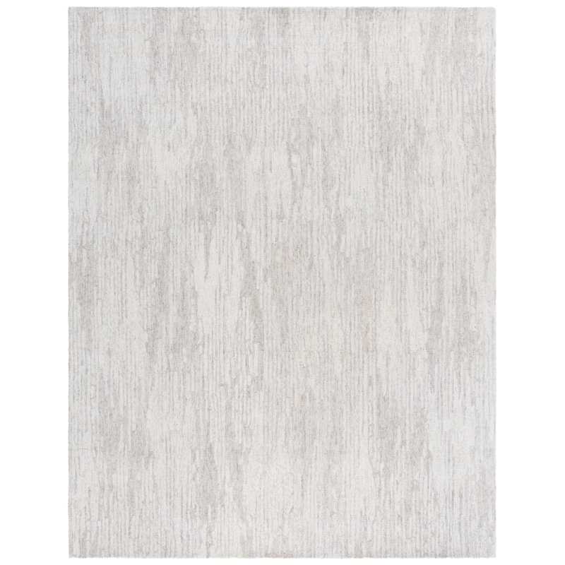 Ebony 925 Hand Tufted Wool/Cotton Abstract Rug in Gray/Ivory, Rectangle 8' x 10'