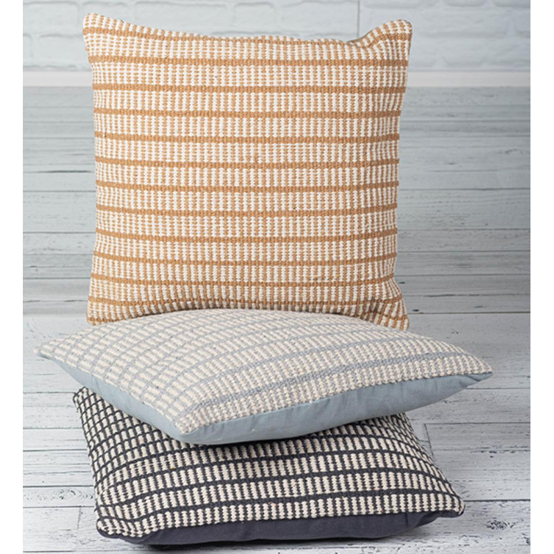 Coussin tricoté, H 20 po x l 20 po, Brun