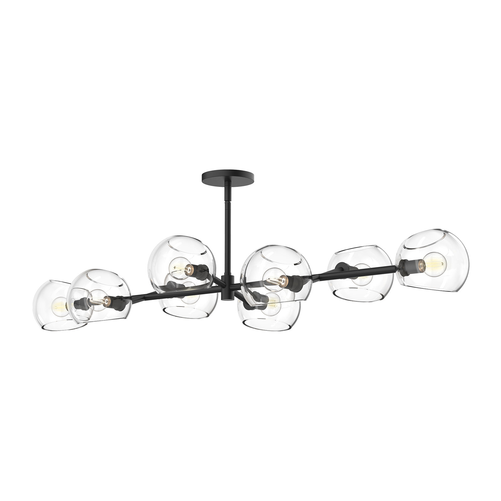 Willow 8 - Light Sputnik Chandelier, Clear, Matte Black