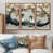 Toile avec cadre flottant brun
