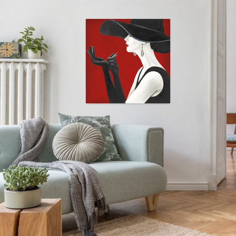 Haute Chapeau Rouge II, art contemporain, H 32 po x l 32 po