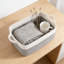 Ensemble de 3 paniers de rangement en corde de coton tissé avec poignées, bacs de rangement rectangulaires pliables pour tablettes, placard et rangement de jouets-1655293688