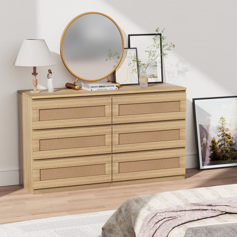 160cm W 6 - Drawer Chest of Drawers, Black