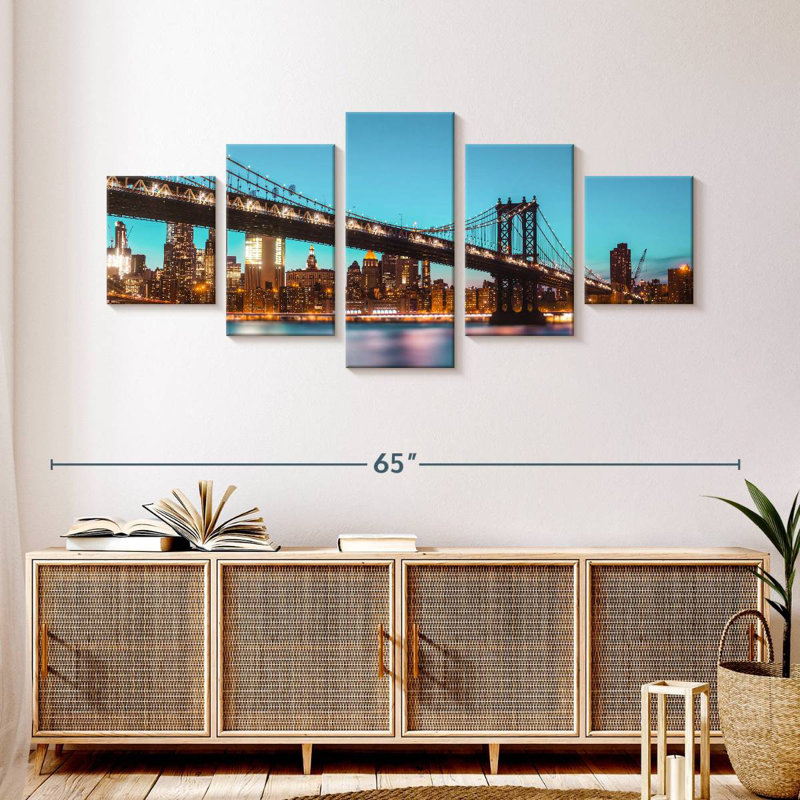 Bright Manhattan Bridge, H 24 po x l 55 po