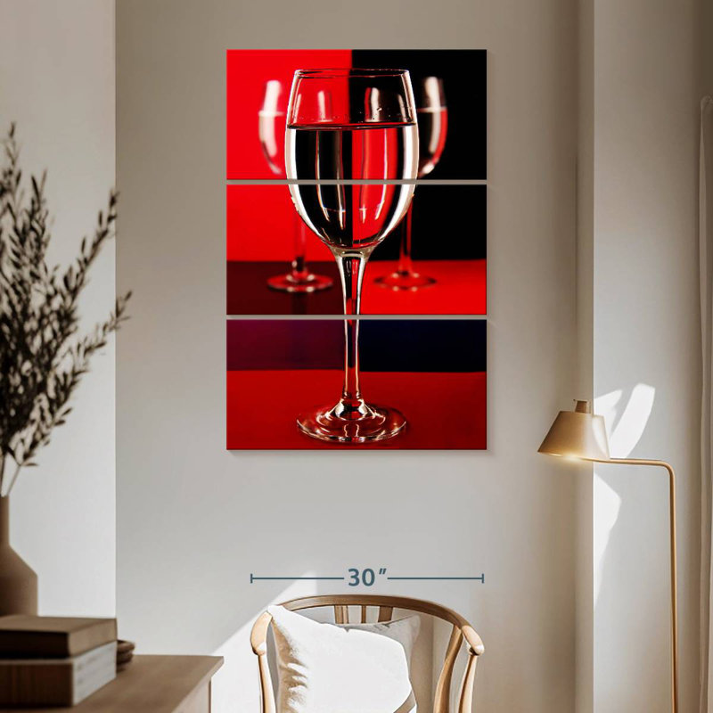 Yarlin Abstract Wine Glasses, 65" H x 42" W