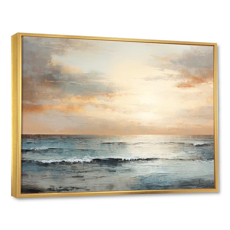 Impression sur toile Pirtle - Coastal Sunset, Cadre flottant doré, 30" H x 40" W