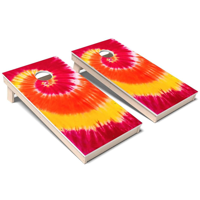 Ensemble de planches de cornhole Tie Dye, Ajouter un étui et des lumières