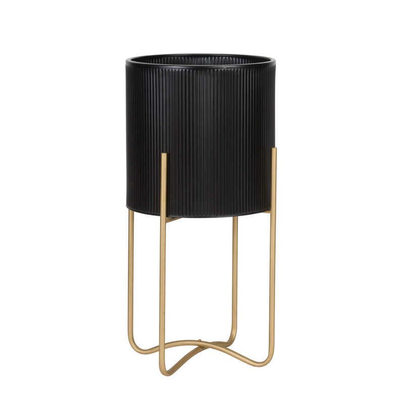 Clabe Everett Pot with Ambrose Base, Gold, 25.25" H x 13.25" W x 13.25" D