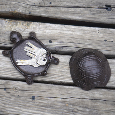 Cache-clés extérieur en fonte pour décorations de jardin Cache-clés pour bijoux et bibelots Boîte de rangement cachée pour clous d'oreille, trombones