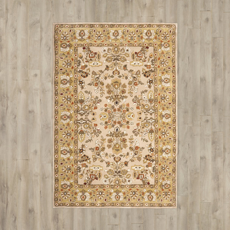 Halleh Hand Hooked Performance Floral Rug, Rectangle 8' x 10'
