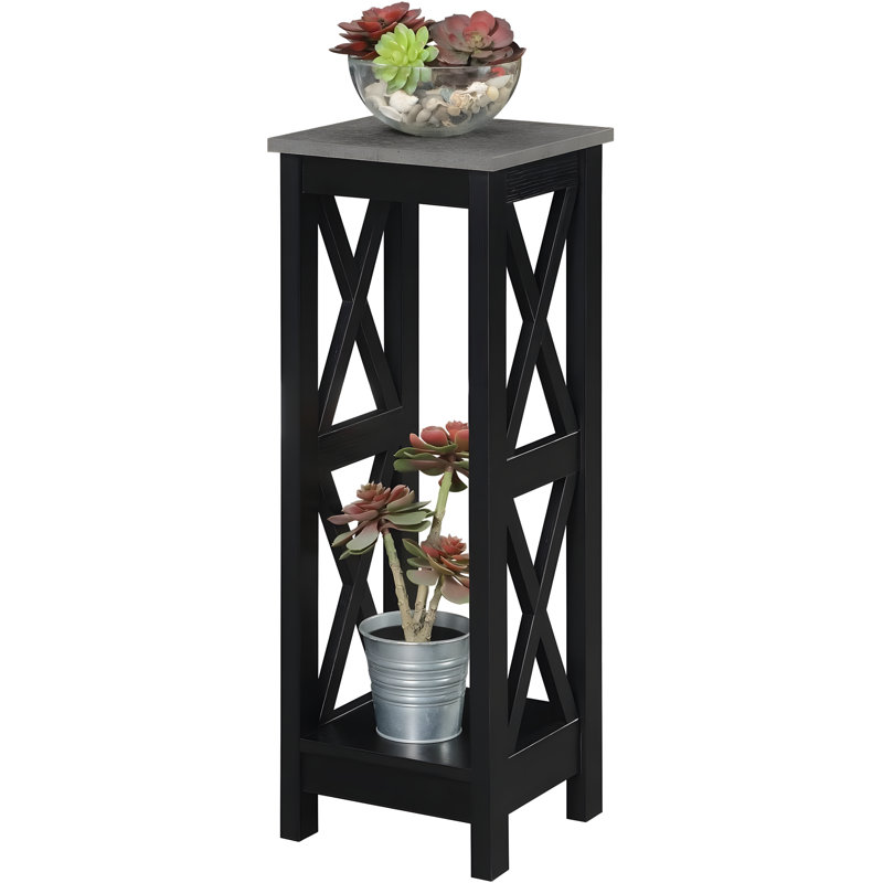 Oxford Plant Stand With Bottom Shelf For Display, Crafted From Durable MDF And Particle Board, Ideal For Home Décor And Collectibles