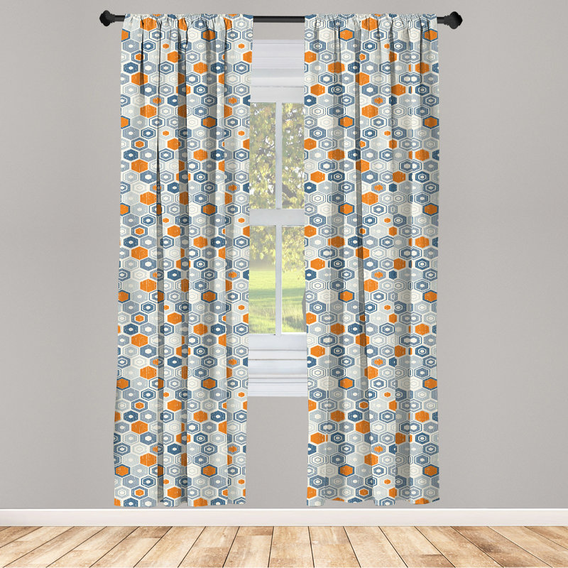 Grunge Semi-Sheer Rod Pocket Curtain Panels, 28" x 95"