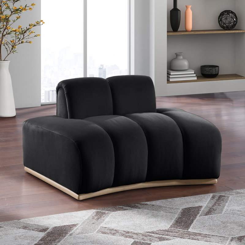 Fauteuil en velours Jace, Velours noir