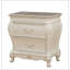 Table de chevet à 2 tiroirs Pearl White avec pieds Queen Anne, plateau en granit durable et solutions de rangement élégantes