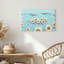 Art mural sur toile "White Daisies" flottant sur l'eau bleue ondulée-291643487