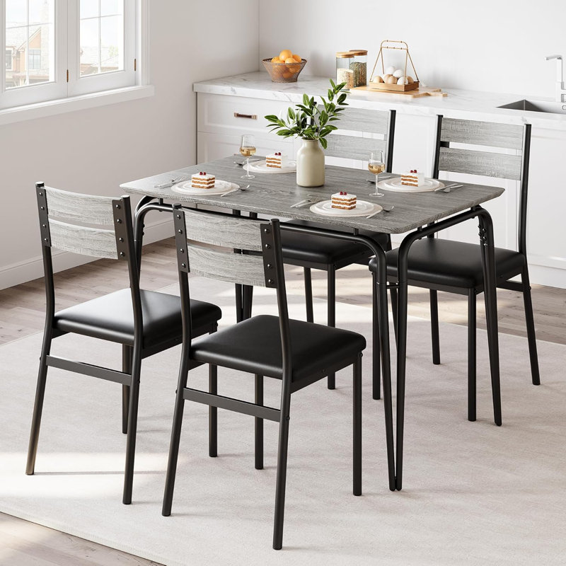 Dining Set, Grey/Black