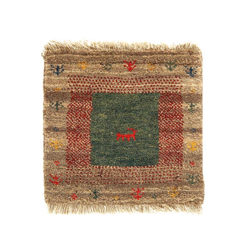 Tapis persan rouille et beige Gabbeh Lori Baft