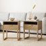 Ensemble de table de chevet en bois massif 2 pièces