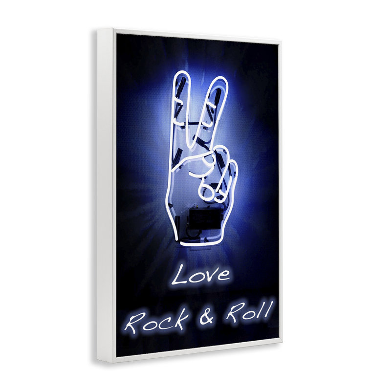  «Love Rock & Roll Neon», estampe numérique encadrée par Graffi *ee Studios, H 18 po x l 12 po