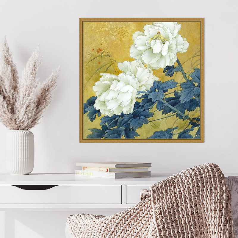 "Contemporary Flora II" par Steve Hunziker, reproduction d'art sur toile encadrée, H 22 po x l 22 po