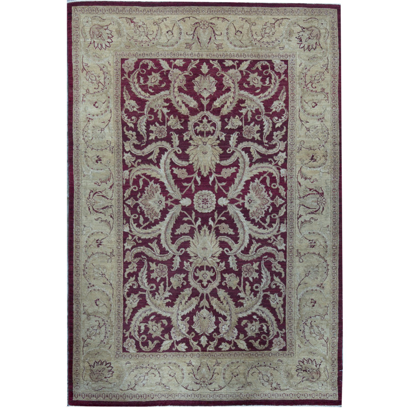 Tapis rouge et or de haute qualité noué à la main Sultanabad