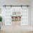 Glass Panelled Double Sliding Barn Door With Installation Hardware Kits-94393767