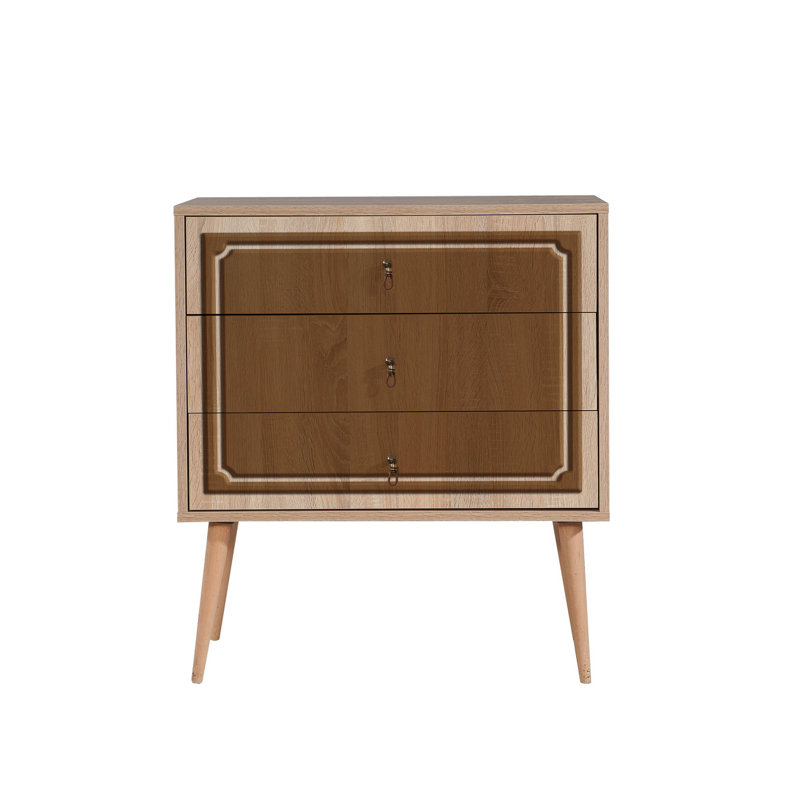 Bostick 80cm W 3 - Drawer Chest of Drawers, Brown