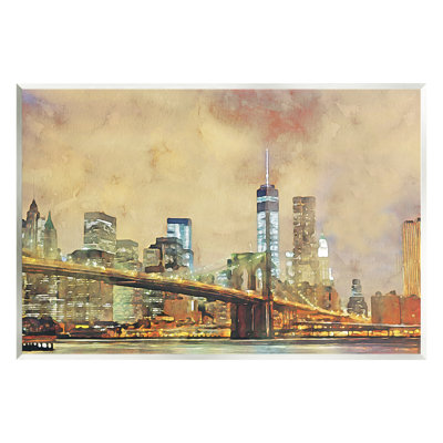 Urban Cityscape Bridge Metropolis Floater Canvas Wall Art By Kim Curinga -  Stupell Industries, at-979_wd_10x15