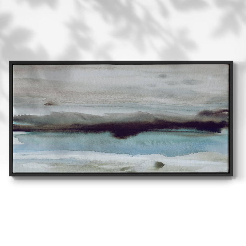 Quiet Coast - Toile tendue avec châssis encadré - Prêt à être accroché, Noir, H 21 po x l 41 po