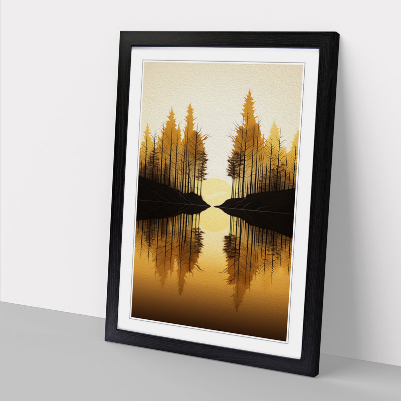 Forest Minimalism Art - Framed Print, Black Framed, 64cm H x 46cm W