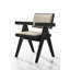 Claiborne 21"W Set Of 2 Ebony Black Dining Arm Chairs With Beige Upholstered Seat