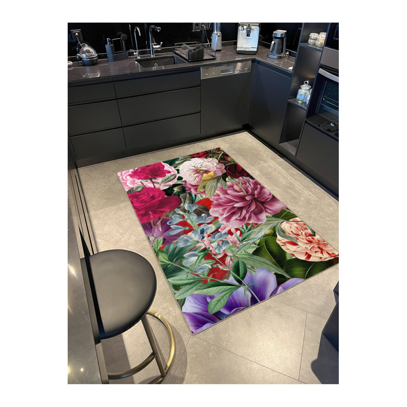 Tapis tissé à motif floral Bouquet, Rectangle 3 pi 3 po x 4 pi 11 po