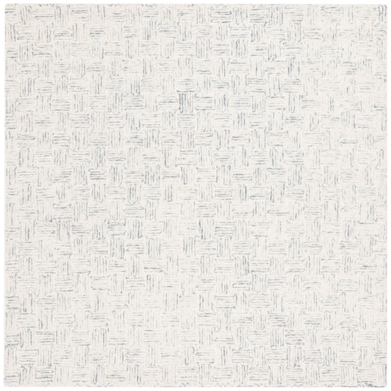 Tylo Hand Tufted Wool Pile And Cotton With Latex Striped Rug, Square 5'