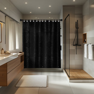Doublure de douche Peva à ourlet magnétique en métal à œillets de calibre 8, 72 po x 72 po Acento