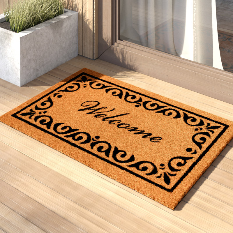 Tapis de porte d'extérieur antidérapant Alexarae, Rectangle 2 pi 6 po x 4 pi