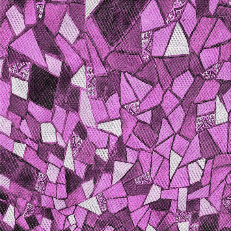 Tapis mauve/blanc à motifs Chantille, Carré 7 pi