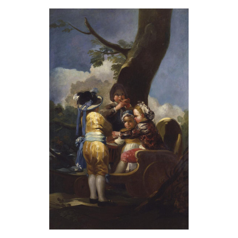 «Children with a cart» par Francisco de Goya - Impression Giclée, H 28 po x l 22 po