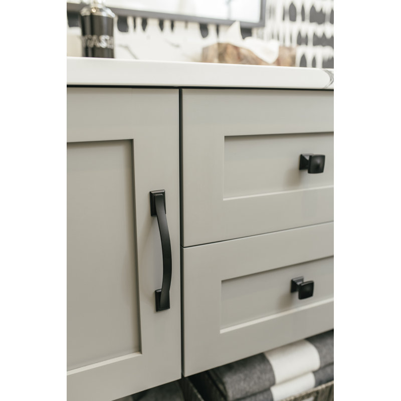 Dover Kitchen Cabinet Handles, Solid Core Drawer Pulls for Cabinet Doors, Matte Black, 3 3/4"