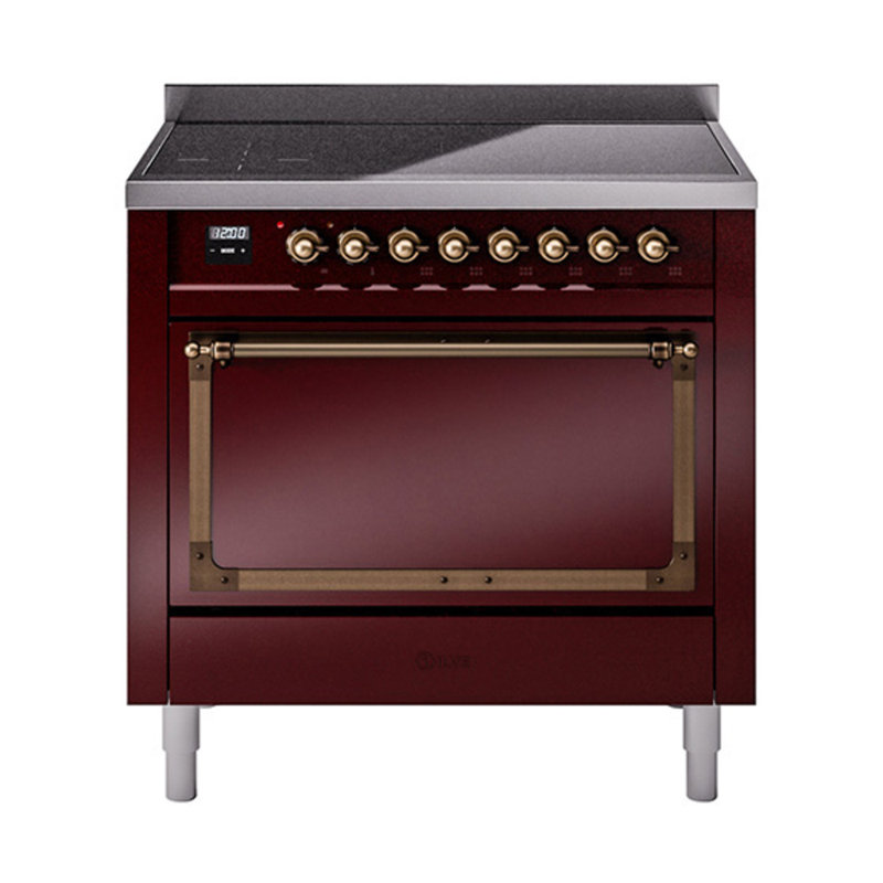 ILVE Nostalgie II Noblesse 36 po à induction, Burgundy/Bronze