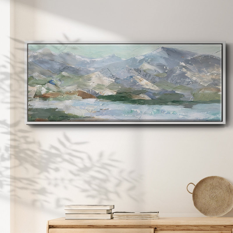 «Pastel Mountain View I», toile encadrée, H 24 po x l 60 po x P 1,5 po, Blanc