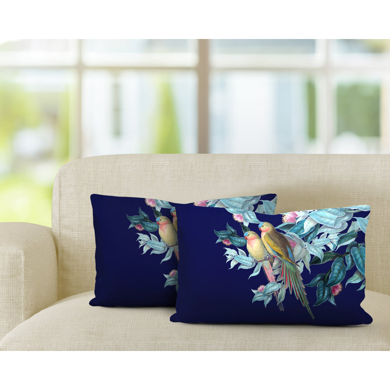  Lumbar Rectangular Indoor / Outdoor Pillow, Navy Blue