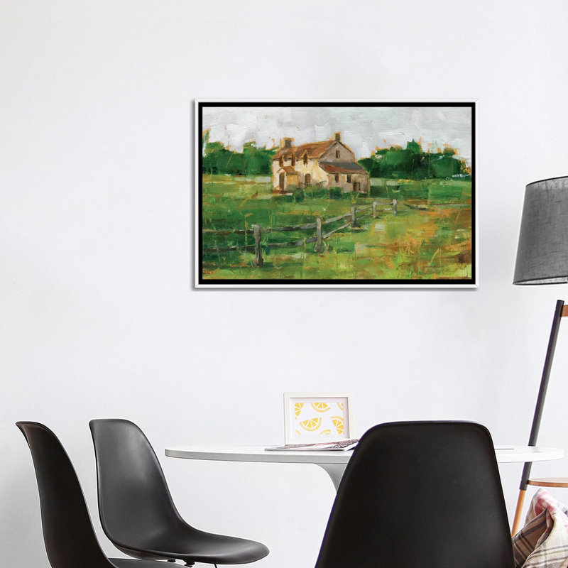«Countryside Home II» par Ethan Harper - reproduction d'art, H 26 po x l 40 po x 1,5 po, Toile blanche encadrée, Aucun mat