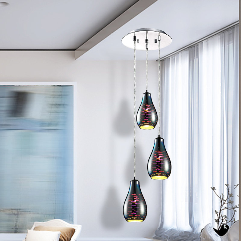 Darin 3 - Light Chrome LED Cluster Pendant