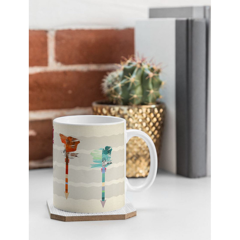 Grande tasse à café à flèches plumes